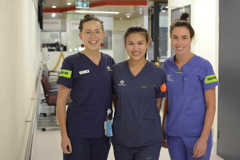 Trauma nurses test out the new ED corridor