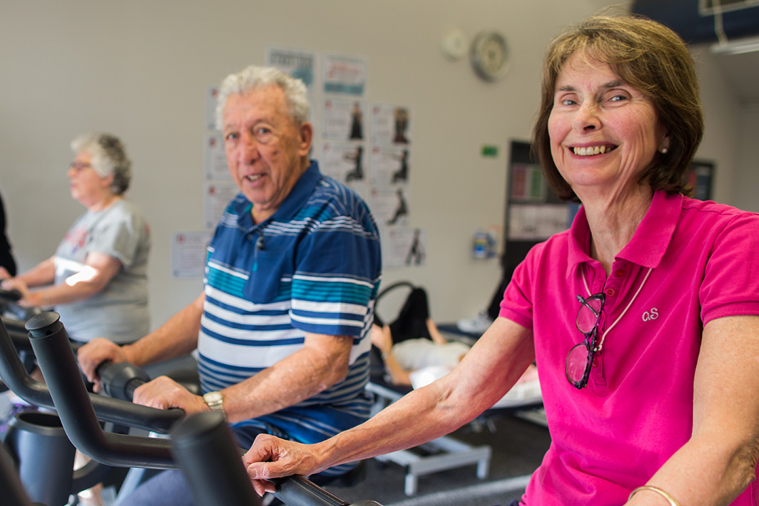 Patients exercising