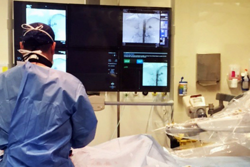 Doctor performing procedure