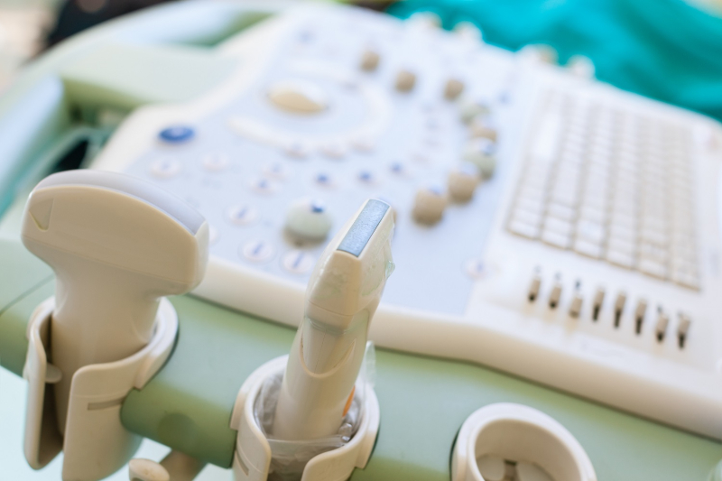 Closeup of ultrasound equipment